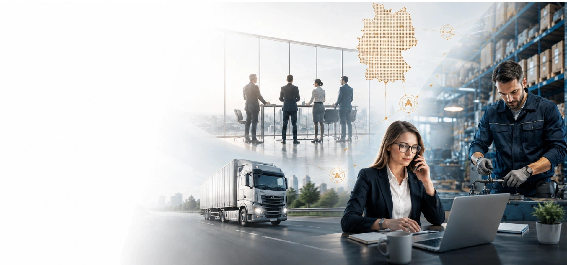 Geschäftliche Beratung, Handwerk und Logistik als Beispiele für branchenübergreifendes Factoring
