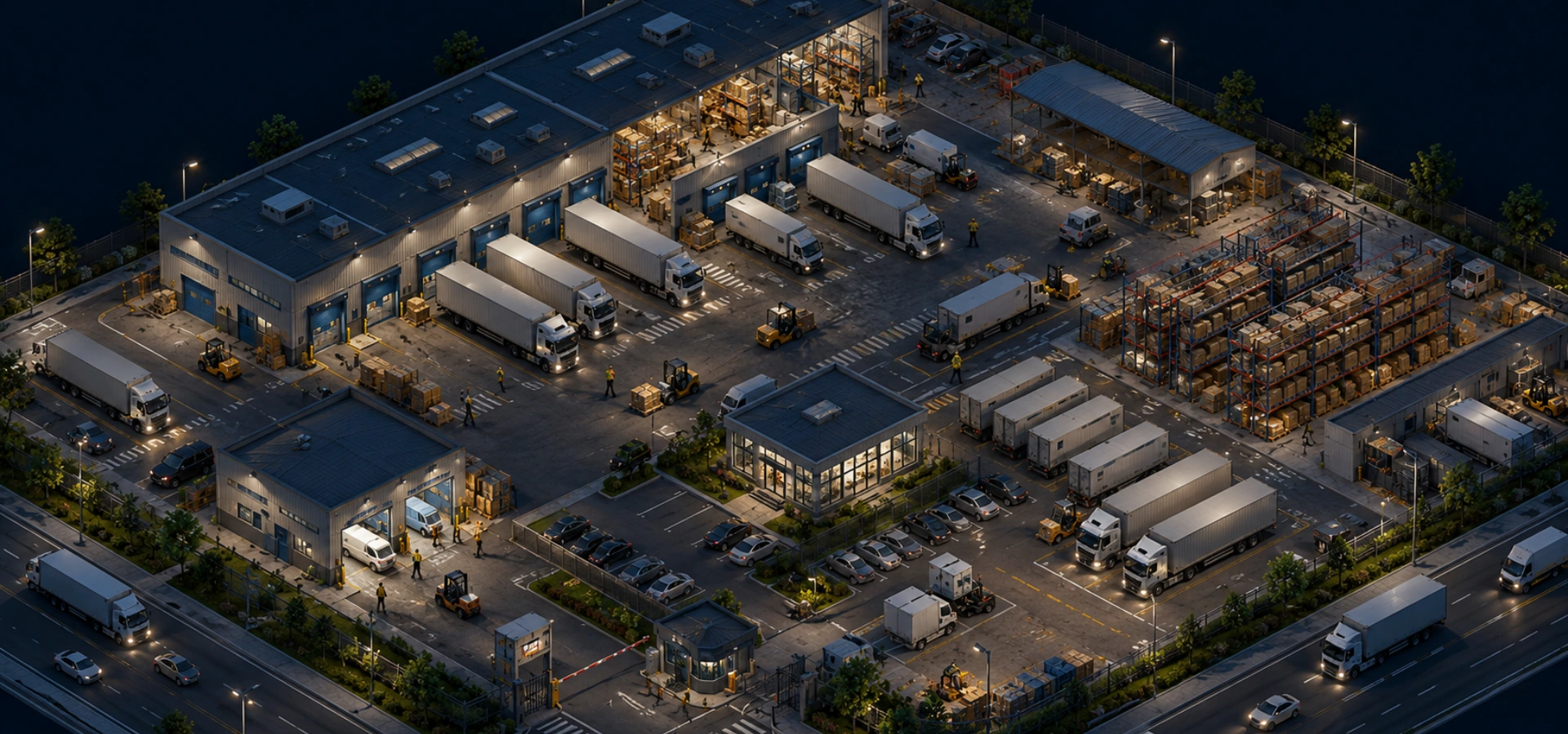 Industrieanlage bei Nacht