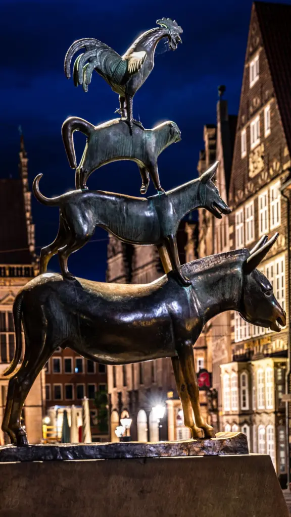 Bremer Stadtmusikanten in der historischen Innenstadt als Standortmotiv für Factoring Bremen