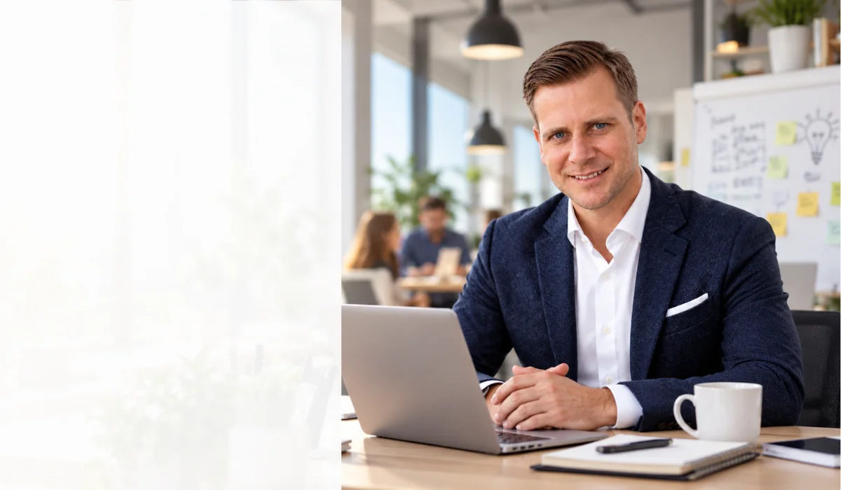 Persönliche Factoring-Beratung für kleine Unternehmen in einem modernen Büro.